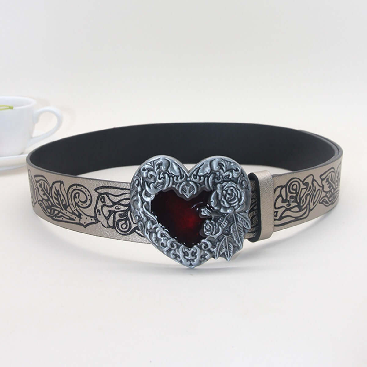 Vintage Punk Style Retro Embossing Love Belt