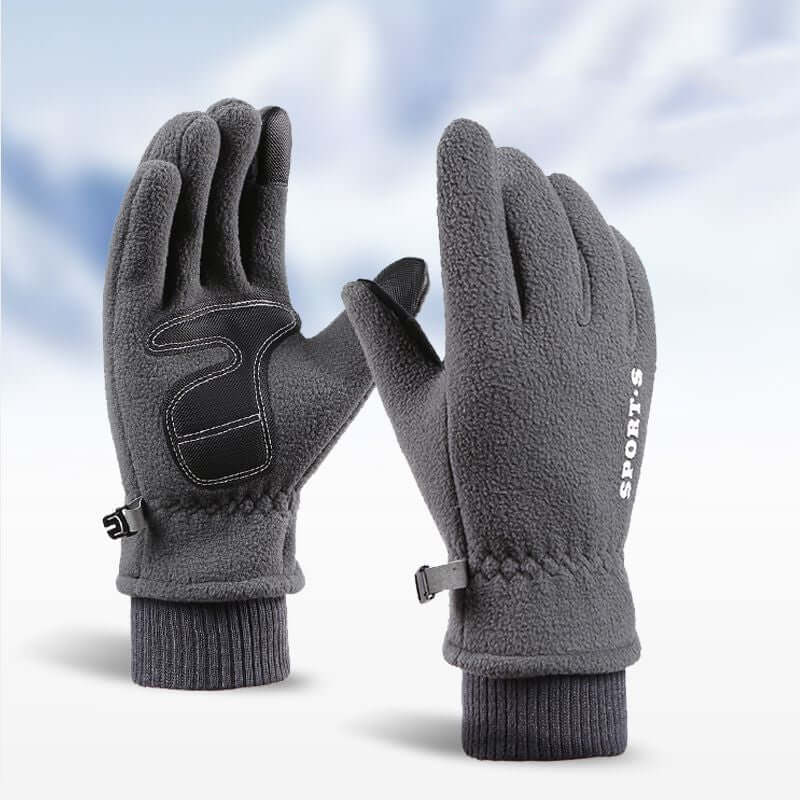 Outdoor Ski Riding Gloves Winter Polar Fleece Flip Cover Winter Gloves Men And Women Plus Velvet Thickened Warm Touch Screen Gloves