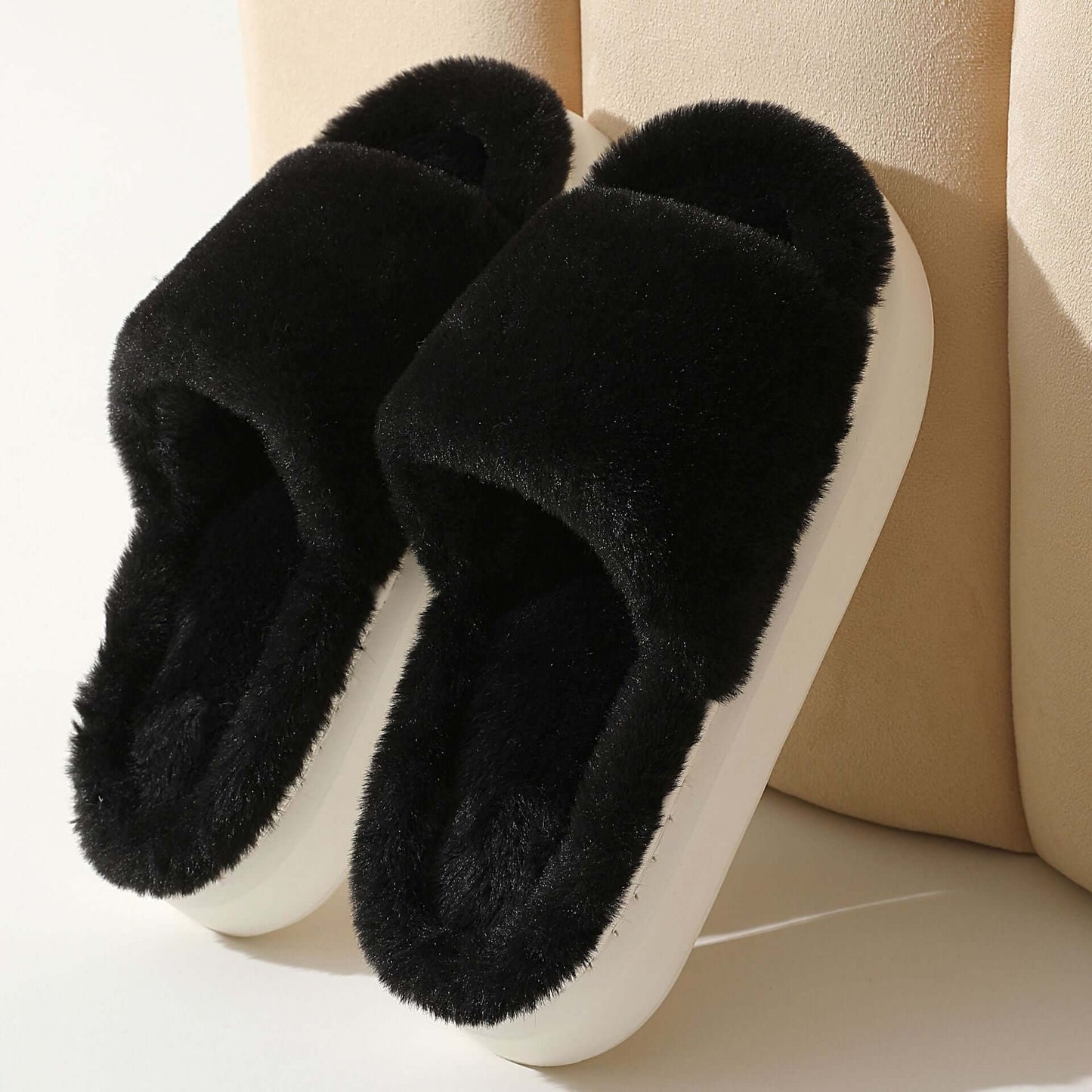 Fairy Style Thick Soled Eva Fluffy Slippers Women's Outer Wear