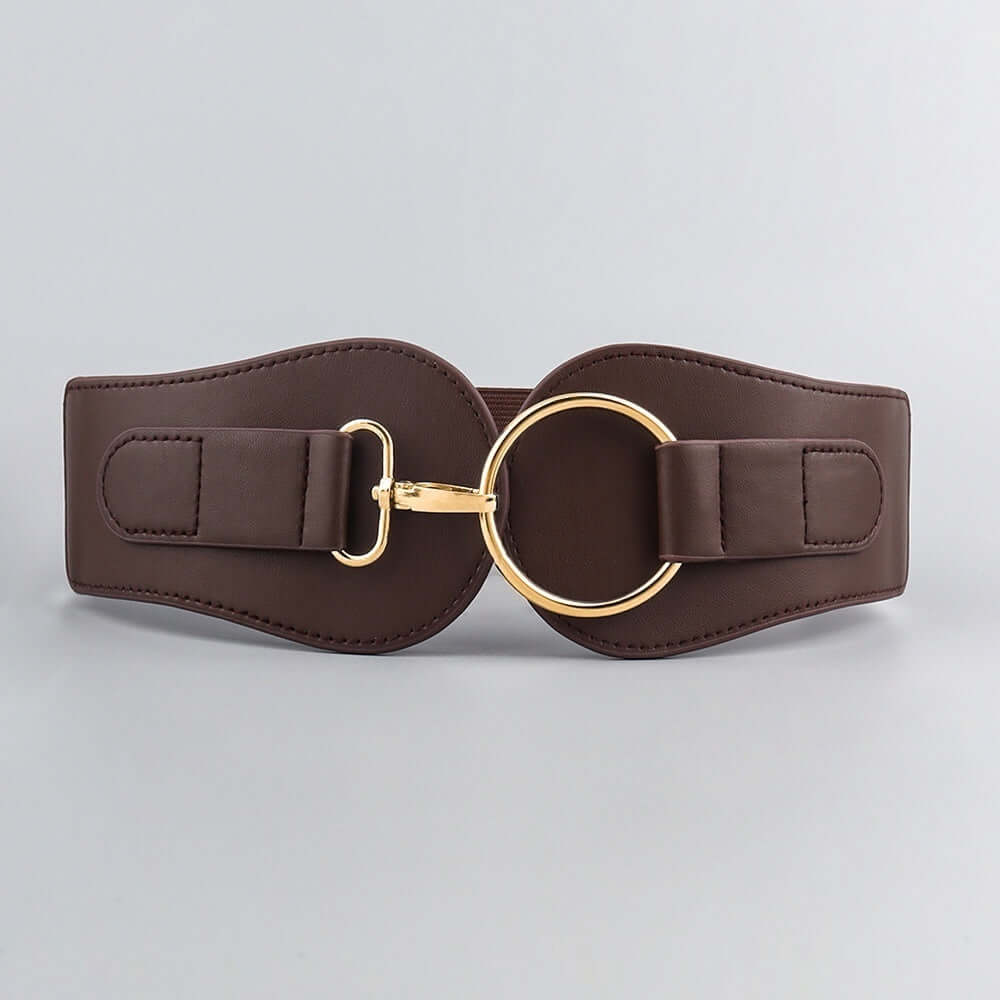 Women's Simple Sweet Cool PU Leather Decoration Wide Belt