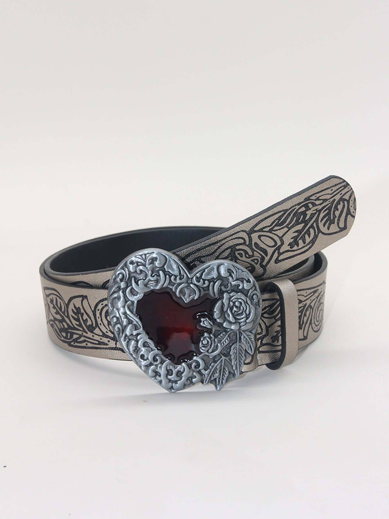 Vintage Punk Style Retro Embossing Love Belt