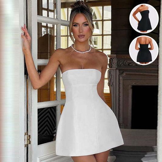 Fashion Tube Summer Solid Color Backless Slim Short Dress