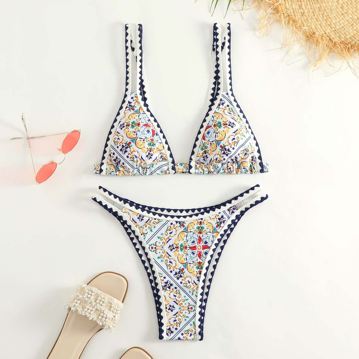 Women's Fashion Printed Split Bikini Swimsuit