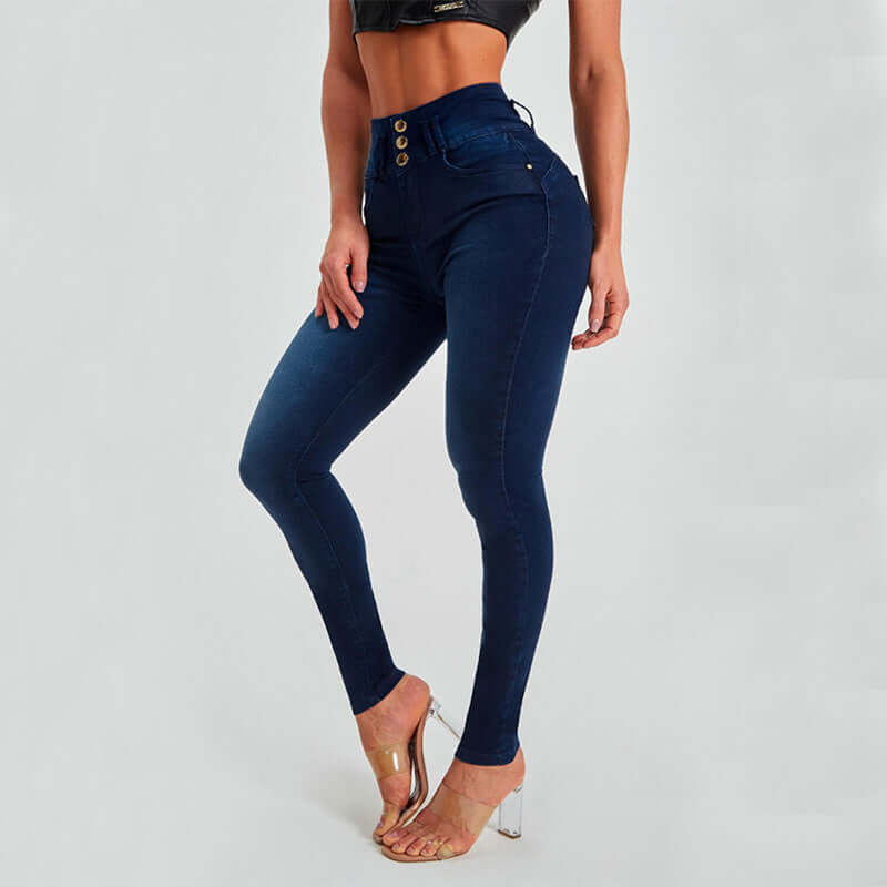 High Waist Skinny Tight Stretch Shaping And Hip Lifting Jeans