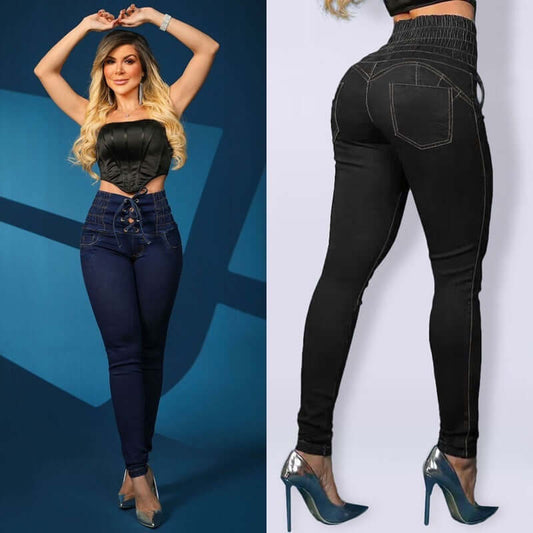 Tied Slim Fit Skinny Women's High Waist Hip Lift Jeans