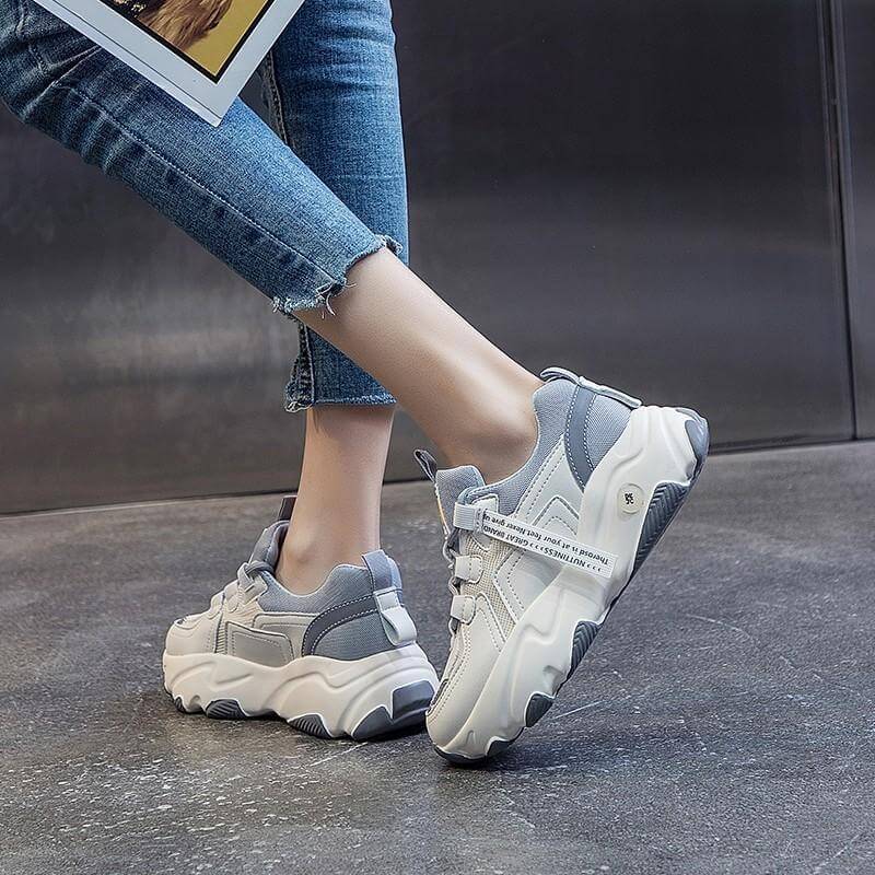 Genuine Leather Old Shoes Women All Match Platform Casual Sneakers