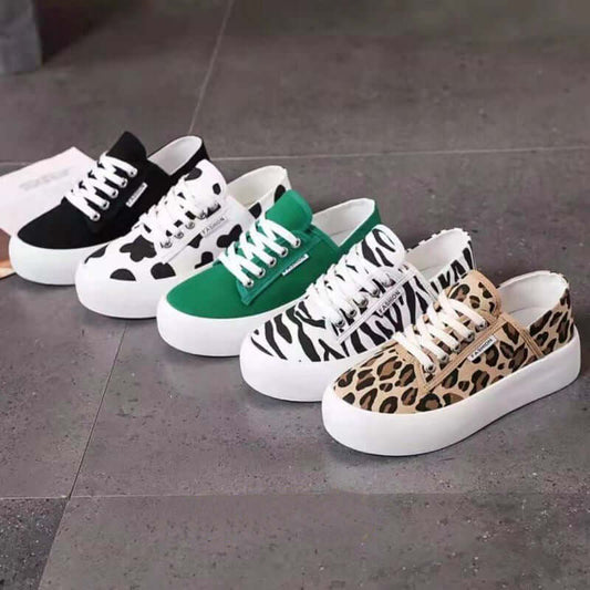 New Platform Spring And Summer Leisure Two Way Leopard Print Sneakers