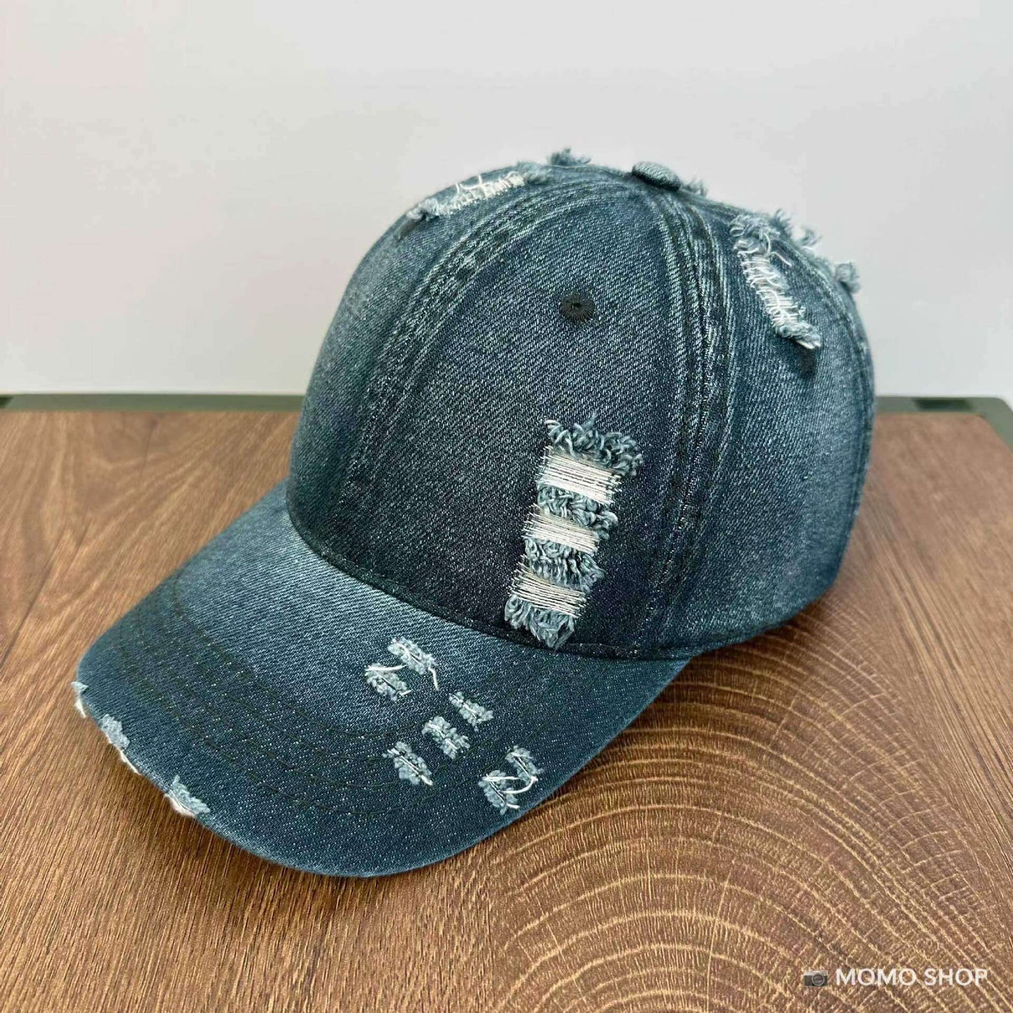 Men's And Women's Same Washed Denim Soft Peaked Cap Distressed