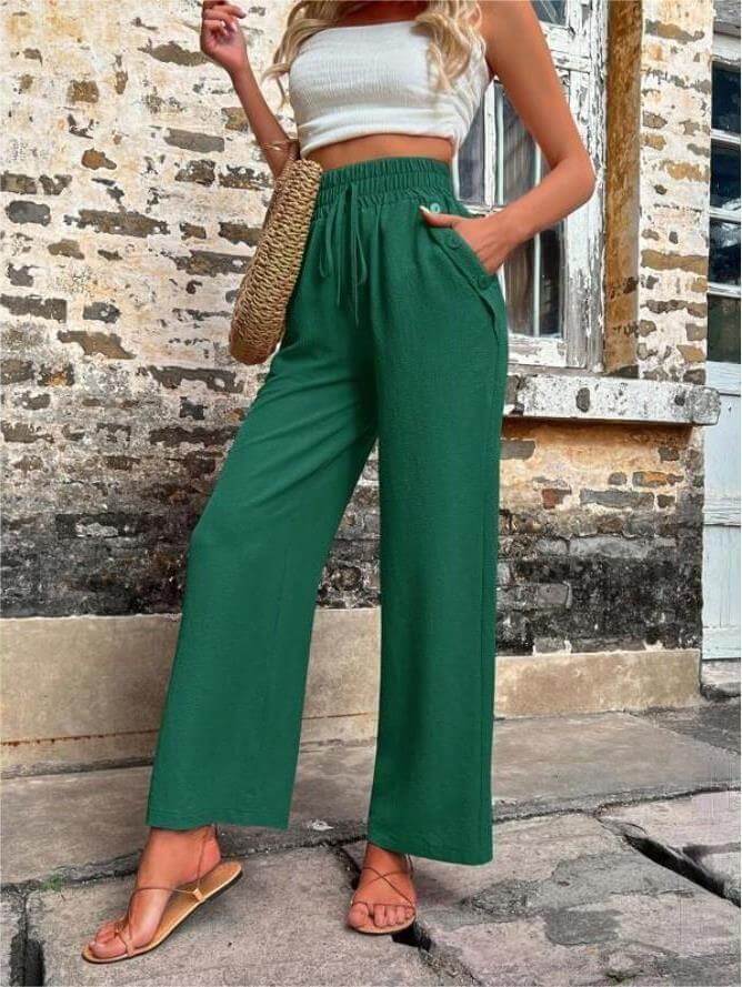 Casual Elastic High Waist Loose Trousers