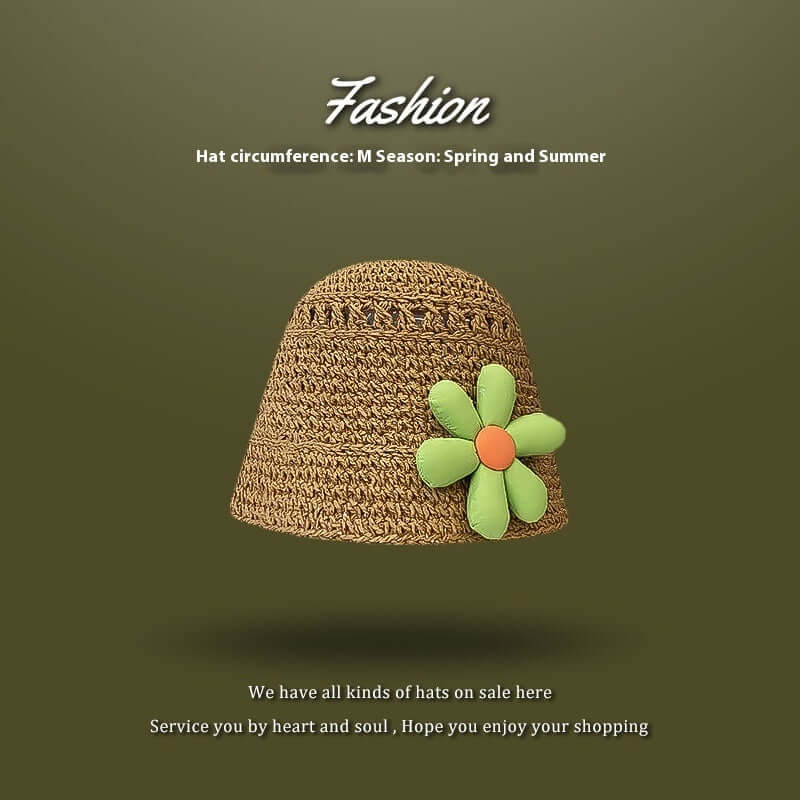 Beach Green Sun Hat Female Summer Foldable