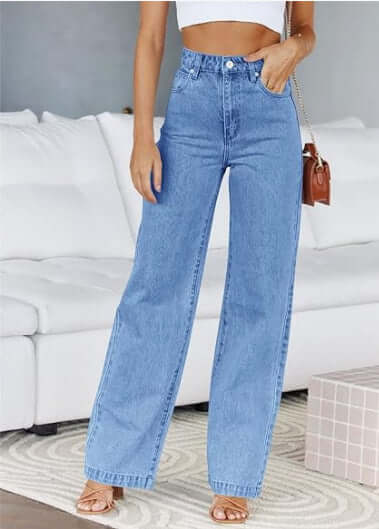 Fashion Women's Loose All-matching Straight Jeans