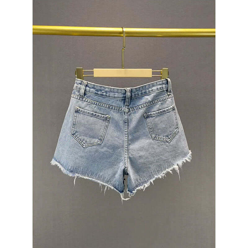 Fashion Holes Wide Leg Denim Shorts