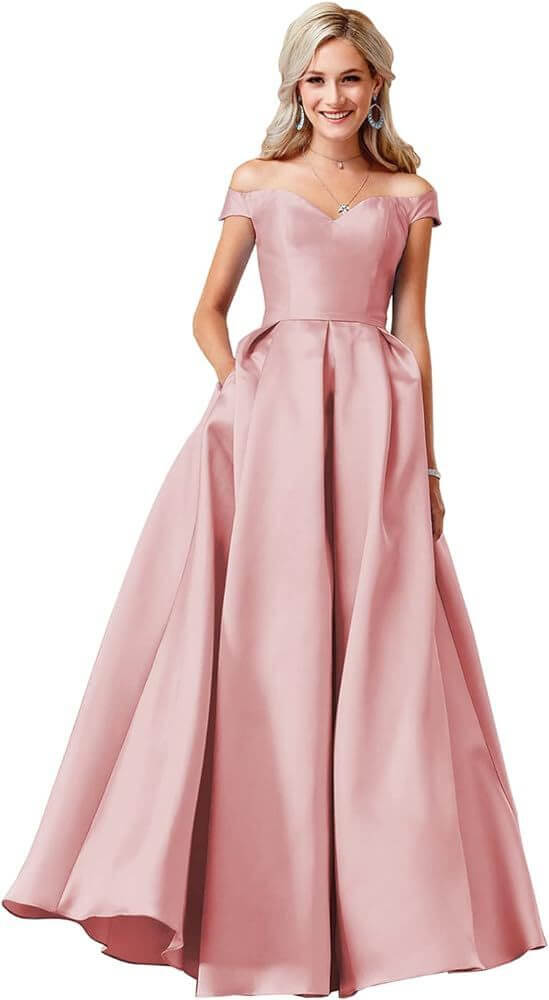 Off The Shoulder Long Ball Gown