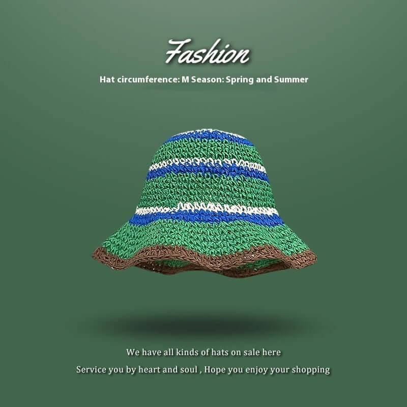 Beach Green Sun Hat Female Summer Foldable