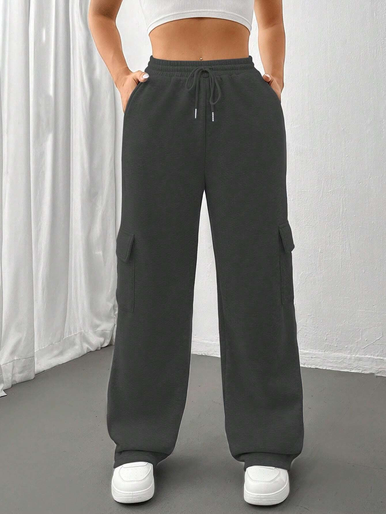 All Matching Solid Color Straight Wide Leg Sweatpants