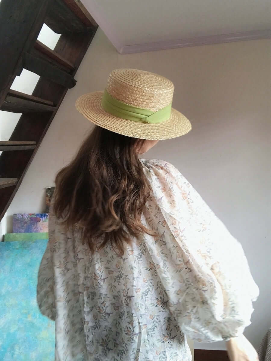 Beach Green Sun Hat Female Summer Foldable