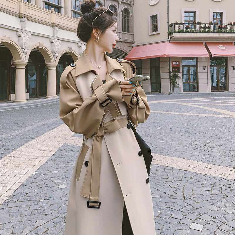 British Style Spring And Autumn Mid Length Coat Jacket