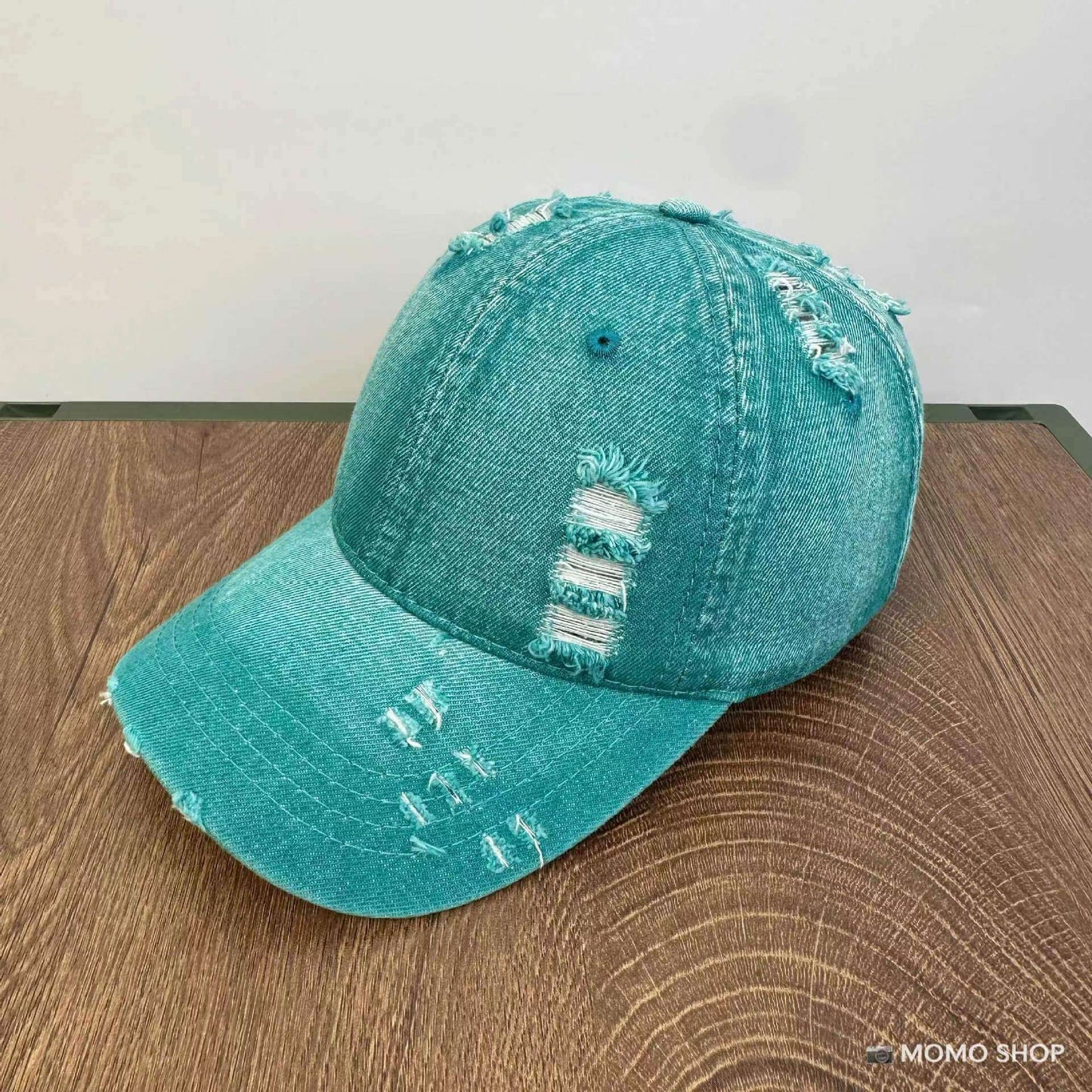 Men's And Women's Same Washed Denim Soft Peaked Cap Distressed