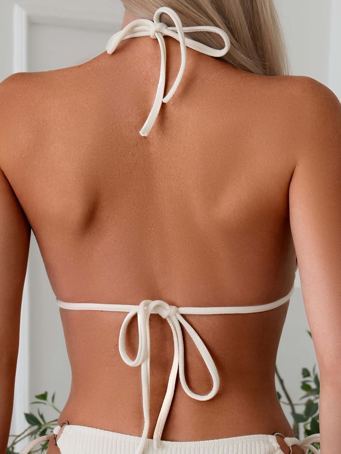 Cute Bikini Set Side Tie Thong Bandage Style Swimsuit