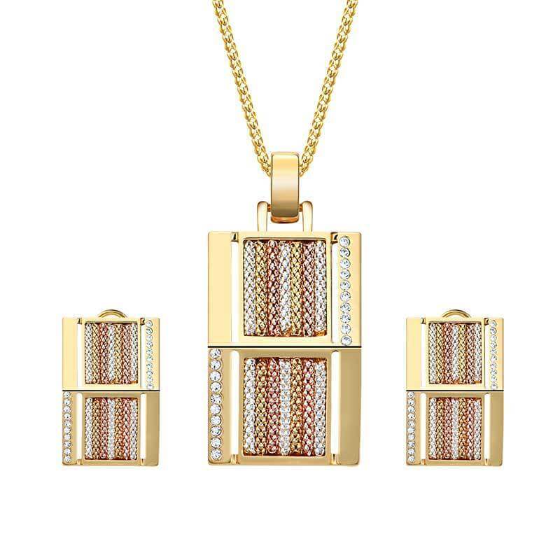 Exaggerated Jewelry Series Square Alloy Two Piece Jewelry