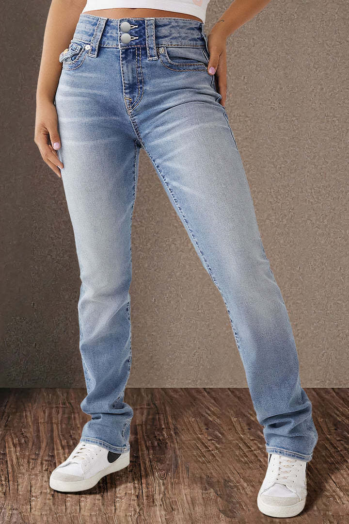 New Trendy Women's High Waist Comfort Washed Slim Fit Denim Jeans