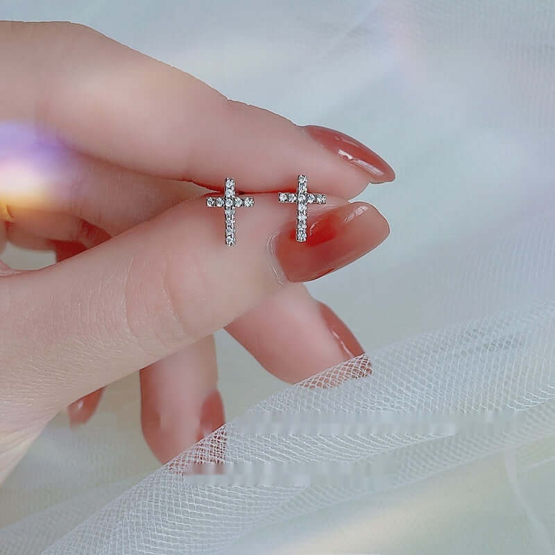 Simple Cross Stud Earrings