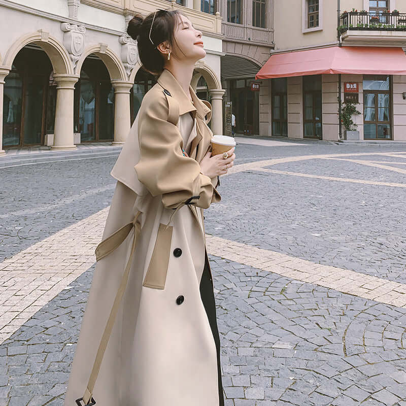 British Style Spring And Autumn Mid Length Coat Jacket