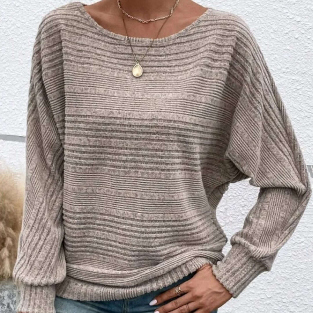 Women's Casual Solid Color Long Sleeved Round Neck Patchwork Pullover