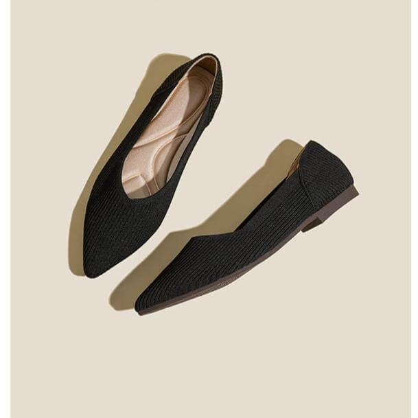 Pointed Toe Shallow Mouth Color Matching Flat Shoes