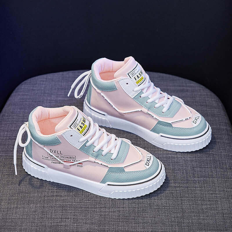 Ins High Top White Shoes Female Spring New Student Running Shoes Female Flat Street Shoes