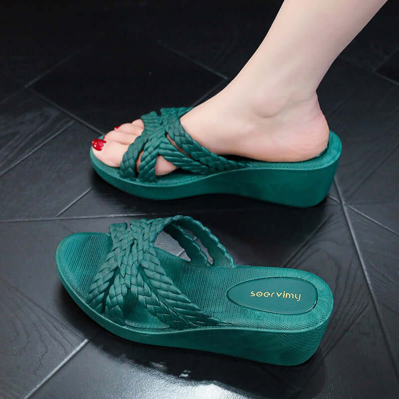 Women's Fashion Wedge High Heel Slippers