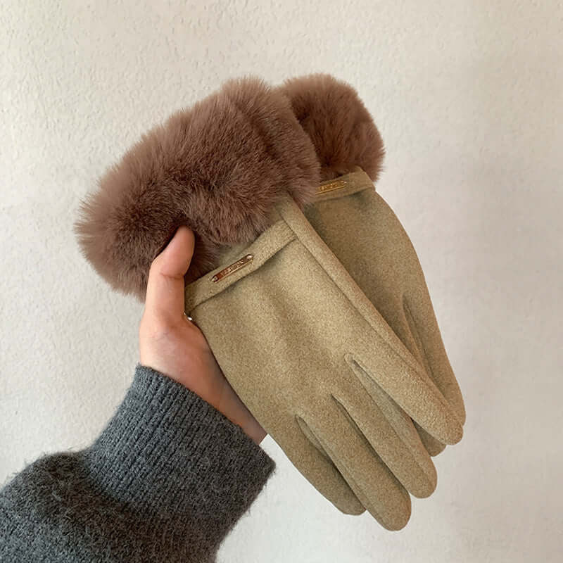 Touch Screen Warm Gloves Winter Women Fleece Lined Thickened Gloves