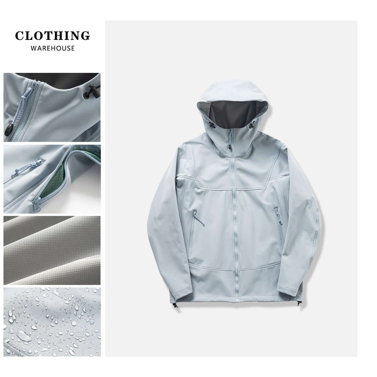 Thin Couple Outdoor 3D Cutting Three Proof Soft Shell Hooded Jacket