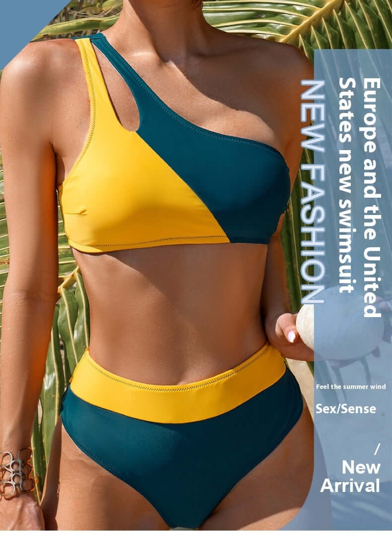 Female  Single Shoulder Split Swimsuit