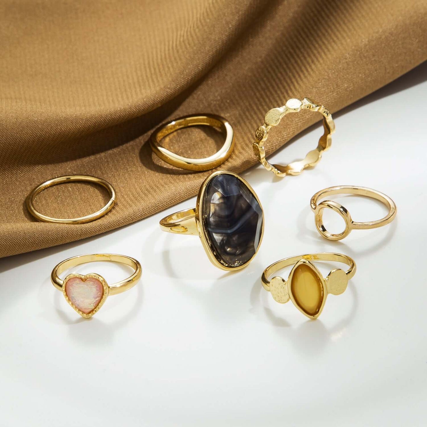 Classic Bohemian 7 Piece Ring Set