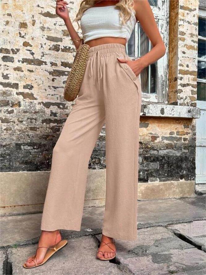 Casual Elastic High Waist Loose Trousers