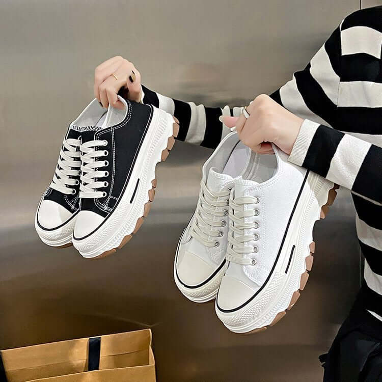 Spring And Autumn Low Top Lace Up Casual Women's Shoe