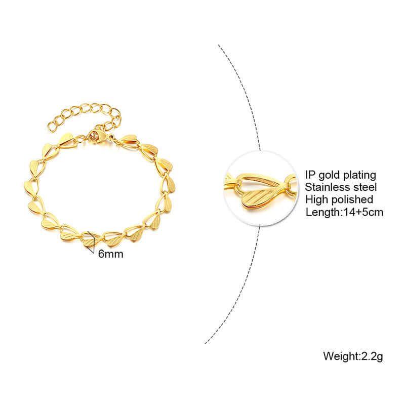 Lucky Tree Butterfly Wheat Triangle Geometric 18K Gold Bracelet