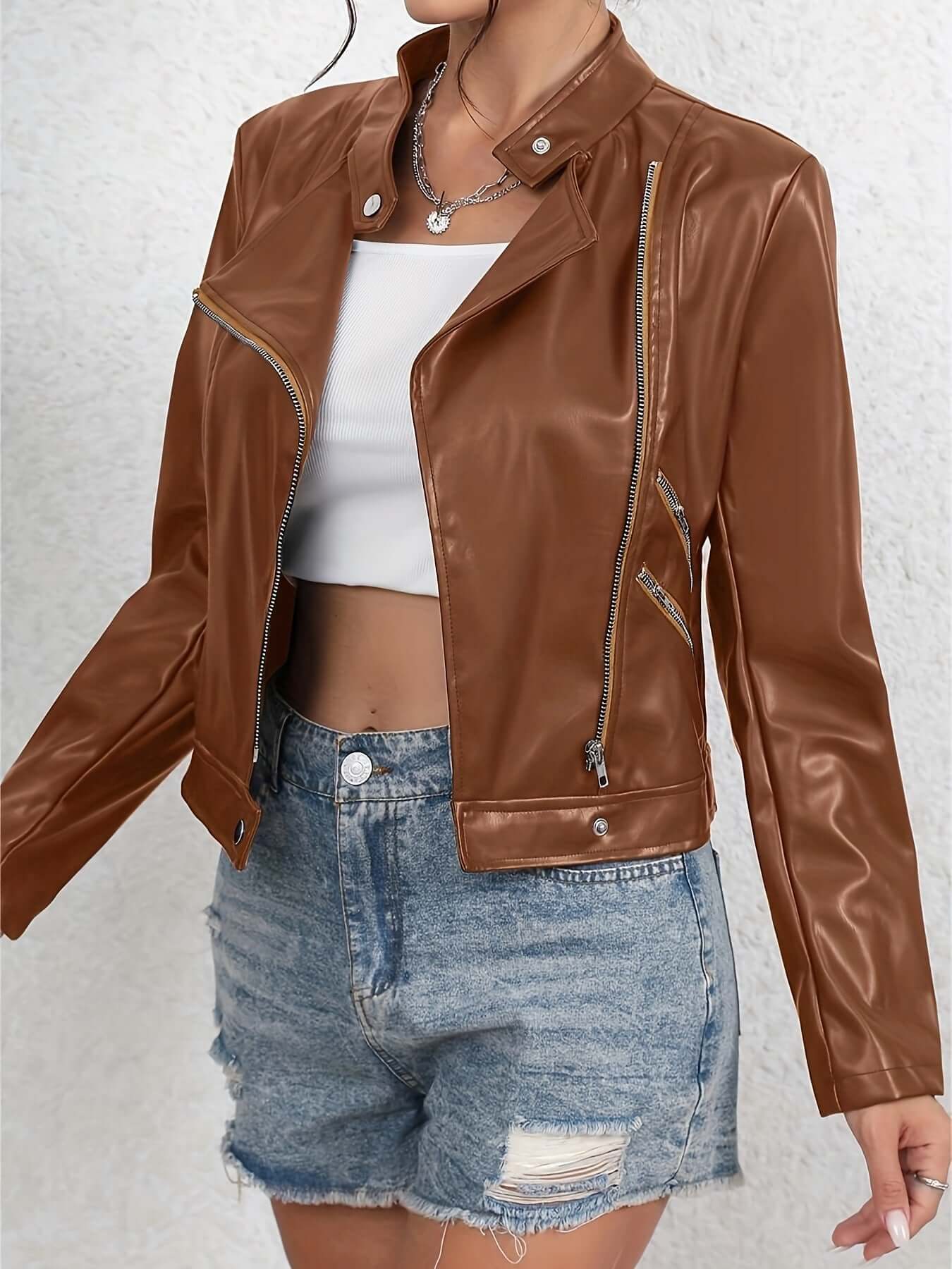 Fashionable All Match Leather Jacket