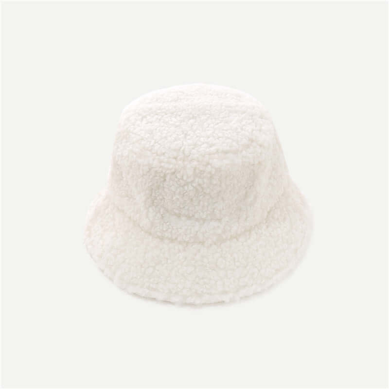 Lamb Wool Embroidery Letters Fisherman Hat