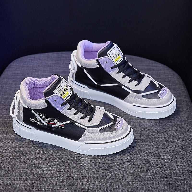 Ins High Top White Shoes Female Spring New Student Running Shoes Female Flat Street Shoes