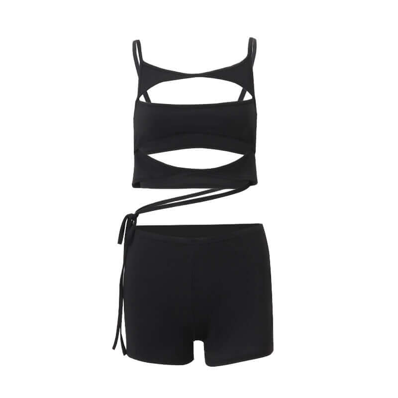 Sexy Cutout Tight Braces Top Street Hip Shorts Suit