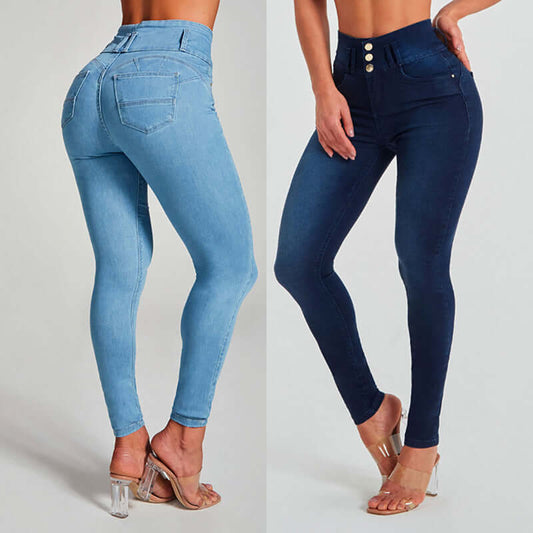 High Waist Skinny Tight Stretch Shaping And Hip Lifting Jeans