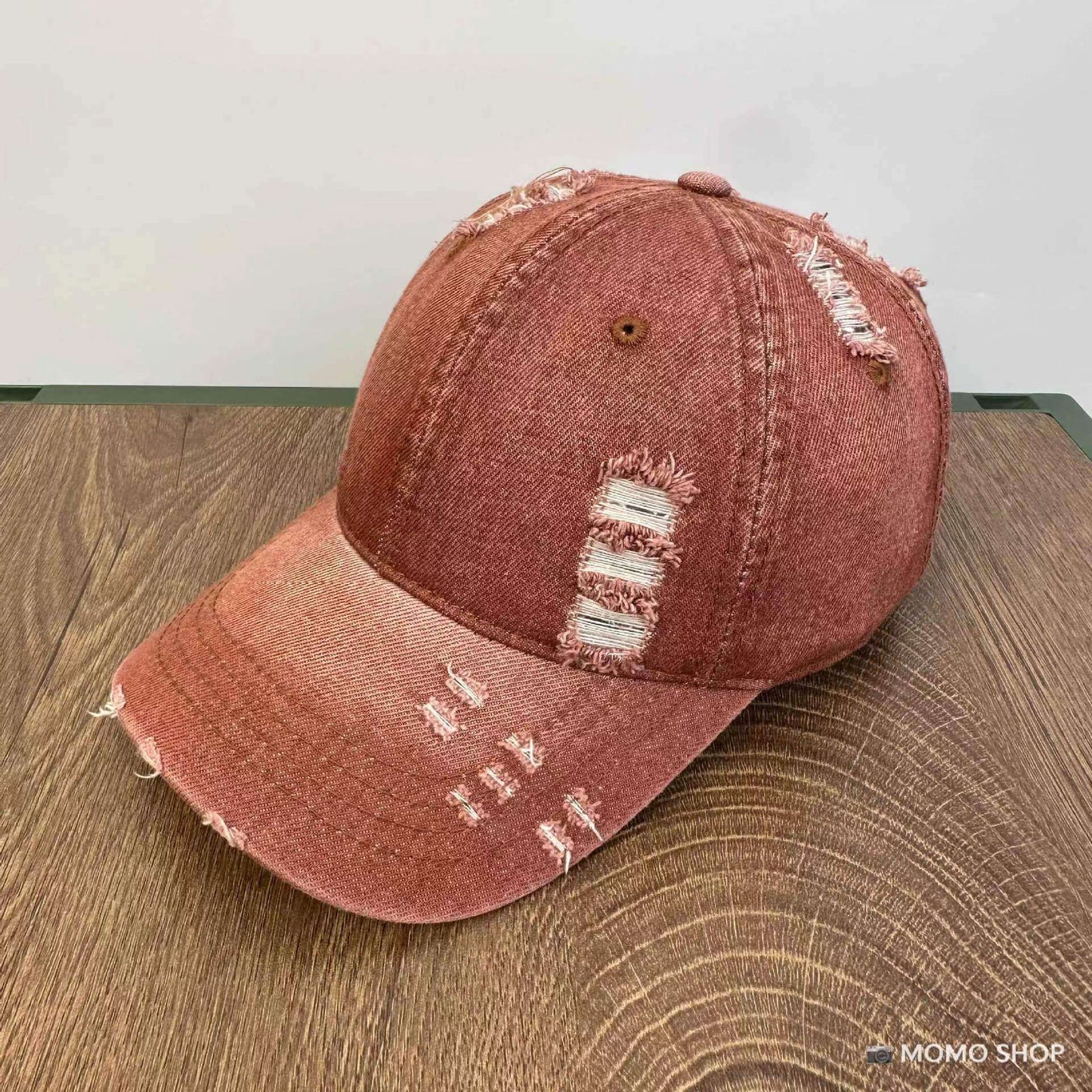 Men's And Women's Same Washed Denim Soft Peaked Cap Distressed