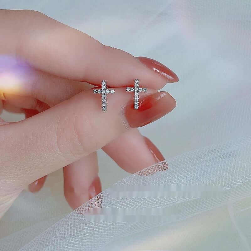 Simple Cross Stud Earrings