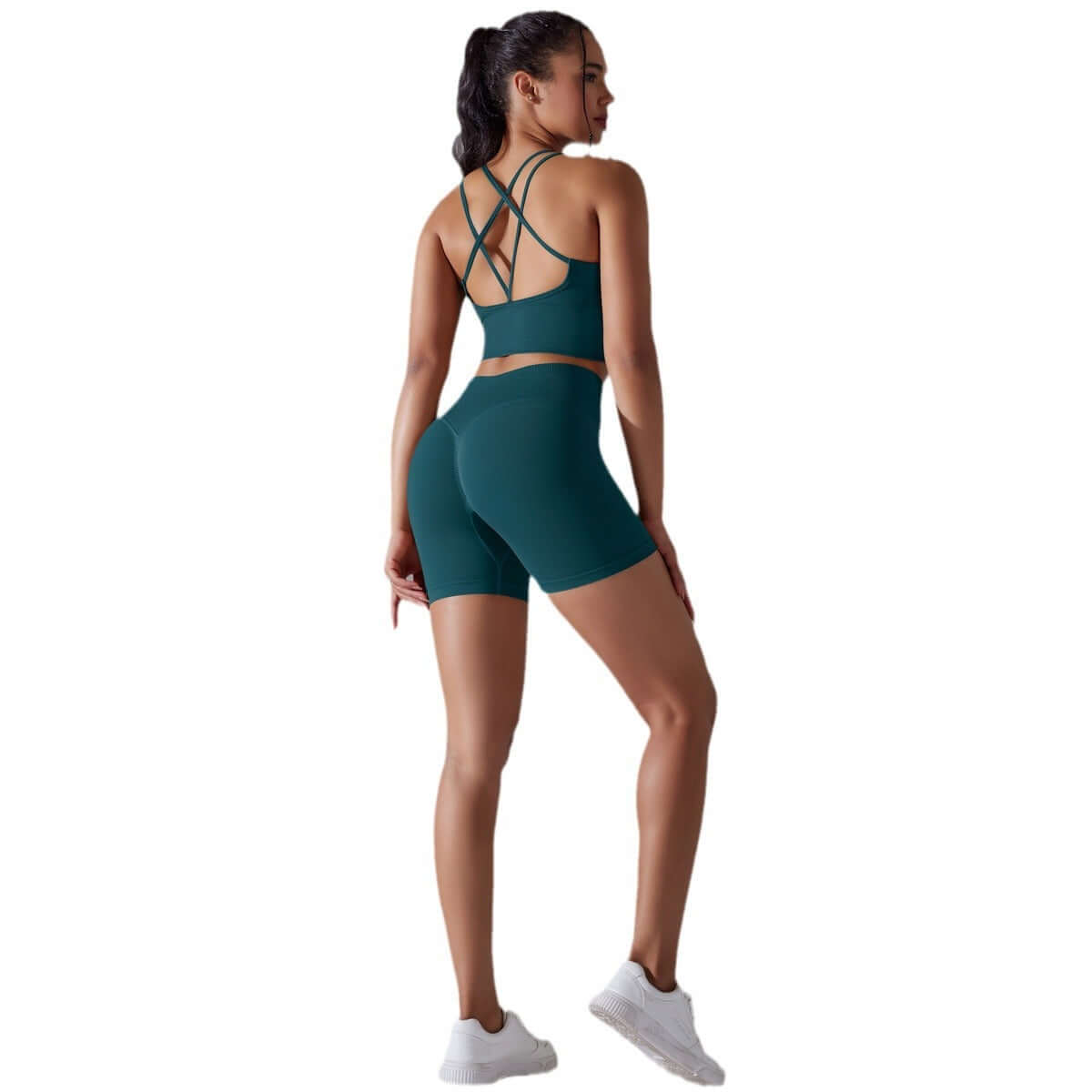 Seamless Knitted Solid Color Beauty Back High Elastic Sports Skinny Yoga Clothes Suit