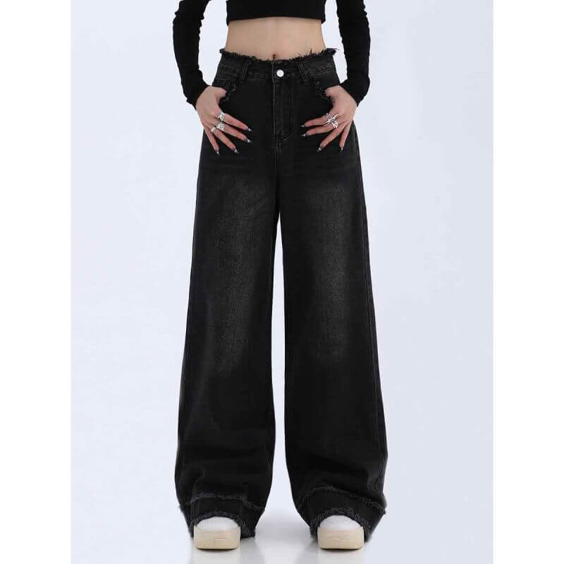 Fashion Loose Cool Wide-leg Jeans Women