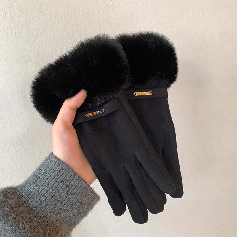 Touch Screen Warm Gloves Winter Women Fleece Lined Thickened Gloves