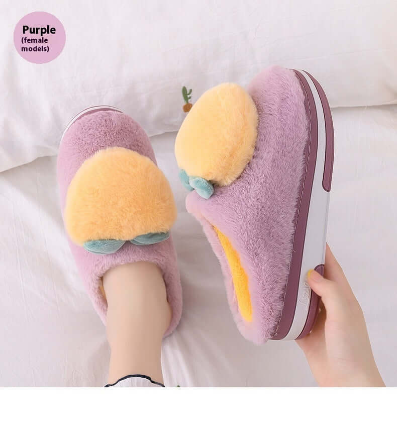 Women's Warm Thick Bottom Plush Cotton Slippers