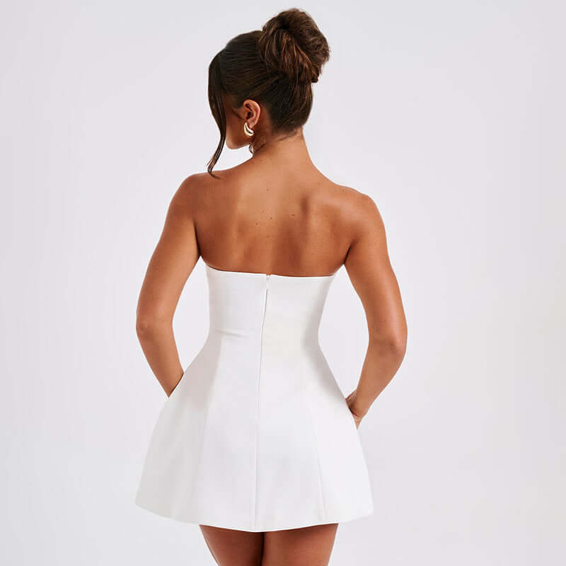 Fashion Tube Summer Solid Color Backless Slim Short Dress